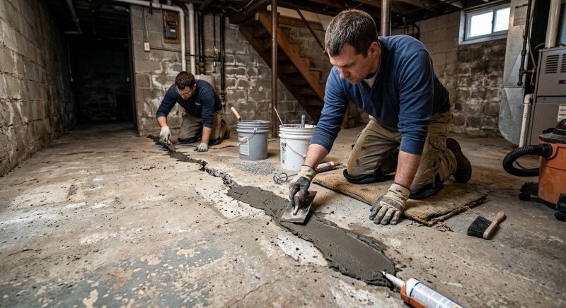 Cracked Basement Floor Repair in North Fort Myers, FL